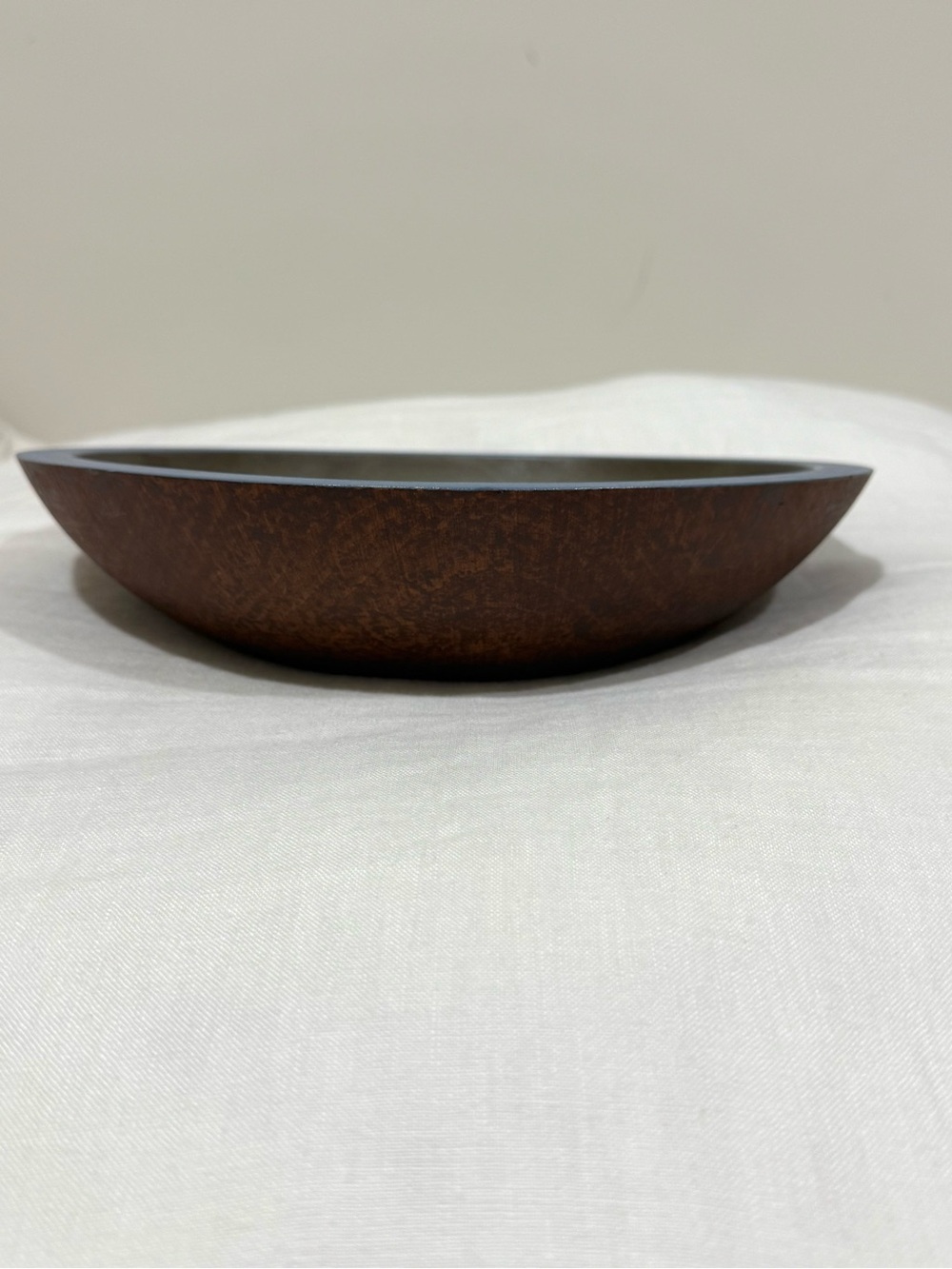 Coastal Lighthouse Oval Hand-painted Wooden Bowl in Blue 9.5” L 8.5” W - Picture 3 of 4